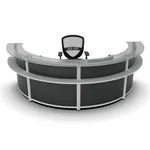 Round Reception Desk With Glass Transaction Top 