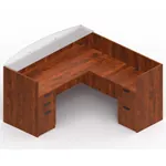 Attract Corner Reception Desk Glass Top