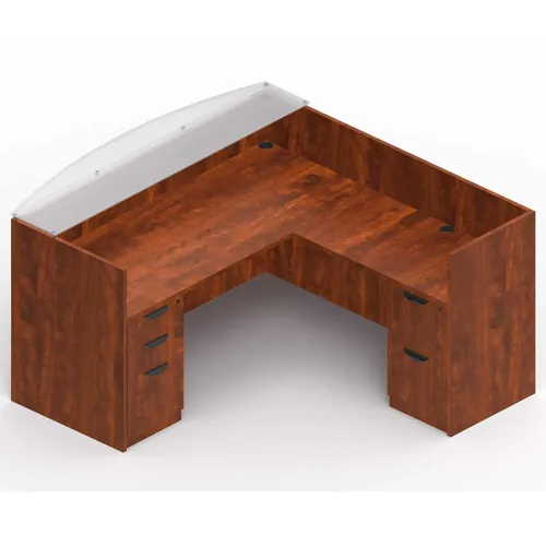 Attract Corner Reception Desk Glass Top