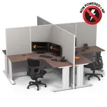  Cubicle Desk L Shaped 4pack X Cluster Non Powered