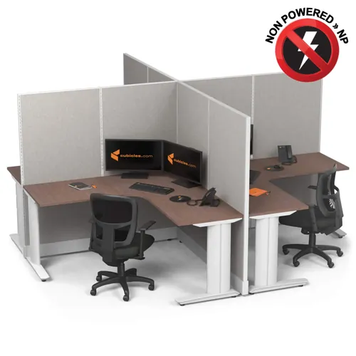  Cubicle Desk L Shaped 4pack X Cluster Non Powered