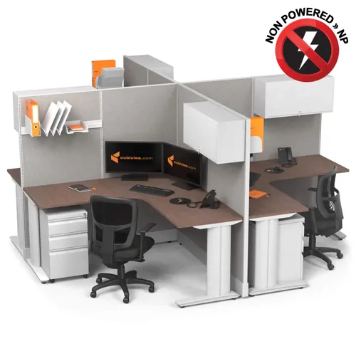  Cubicle Desk L Shaped with Storage 4pack X Cluster NP