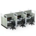  Cubicle Workstations 53H 6pack Cluster Powered