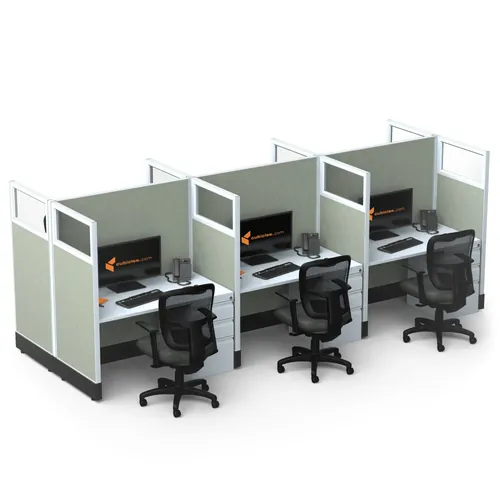  Cubicle Workstations 53H 6pack Cluster Powered