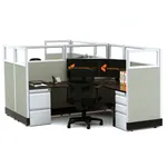  Glass Office Cubicles 53H 2pack Cluster Powered