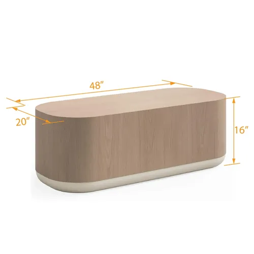  Rounded Rectangular Coffee Table 48W x 20D 