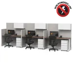  Cubicle Desk Straight with Storage 3pack Non Powered