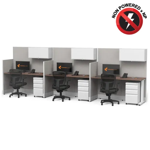  Cubicle Desk Straight with Storage 3pack Non Powered