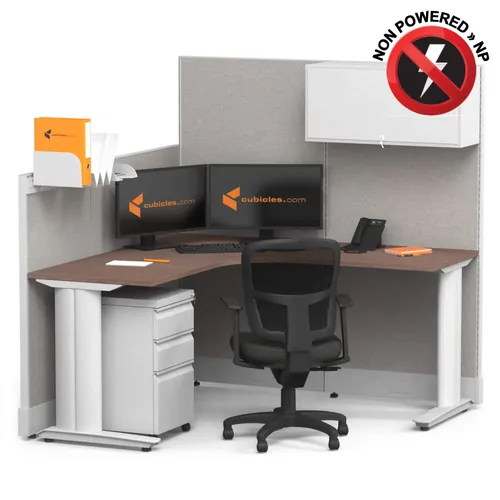  Cubicle Desk L Shaped with Storage 1pack Non Powered