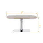  Chrome And Wood Coffee Table 36 inch Square 