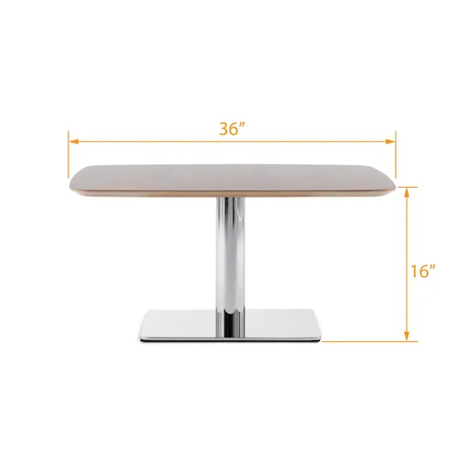  Chrome And Wood Coffee Table 36 inch Square 