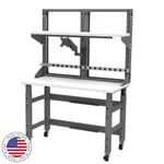  Adjustable Height Workbench With Monitor Mount 48W x 24D