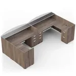 Attract 2 Person Reception Desk Glass Top