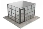  Glass Cubicle Office L Shape