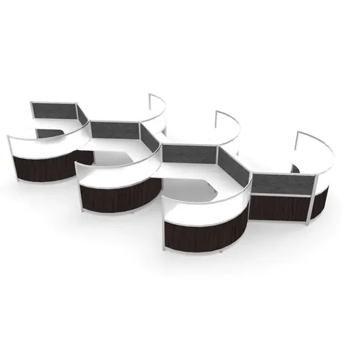 Spiral Round Workstation 6 Pack