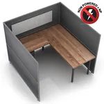  L-Shaped Desk Cubicle 60H 1pack Fixed Non Powered