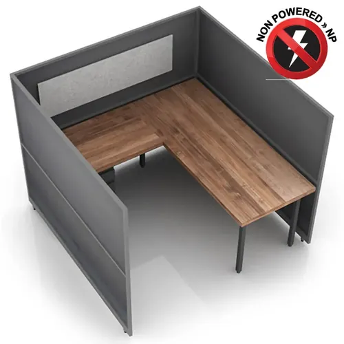  L-Shaped Desk Cubicle 60H 1pack Fixed Non Powered