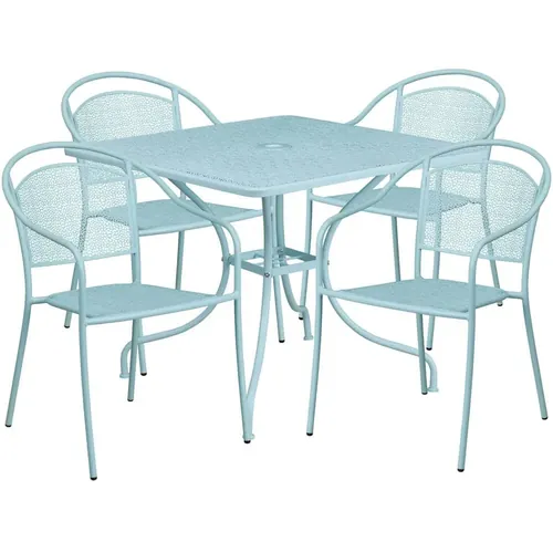Panini 36 Inch French Bistro Patio Set with 4 Chairs 