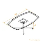  Curved Coffee Table Modern 48W x 28D 