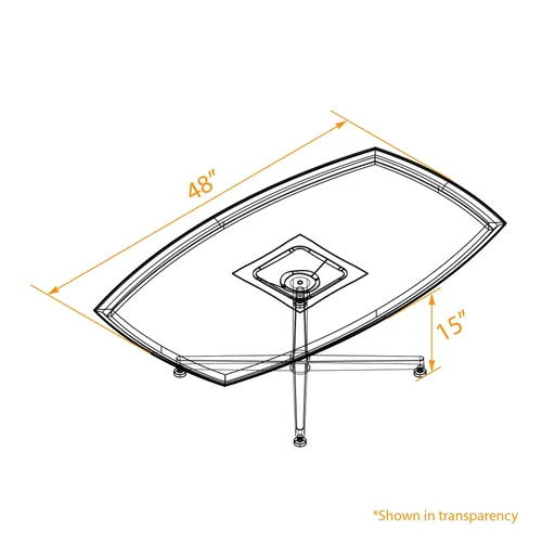  Curved Coffee Table Modern 48W x 28D 