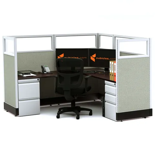  Glass Office Cubicles 53H Single Powered