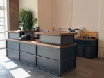  Industrial Reception Desk With Lateral And Open Transaction Counter 72W x 78D