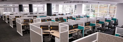 Office Design Solution FP270 - 66 Cubicles 