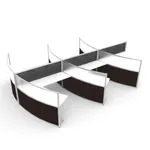  Half Round Office Desk 6 Pack