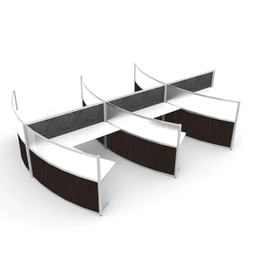  Half Round Office Desk 6 Pack