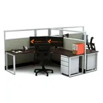  Open Office Desks 53H 2pack T Cluster Glass Powered