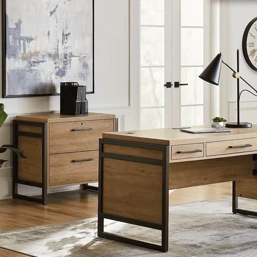MD1 Modern Writing Desk with Drawers 2 Piece Set