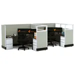  Partial Glass Office Cubicles 53H 2pack Inline Powered