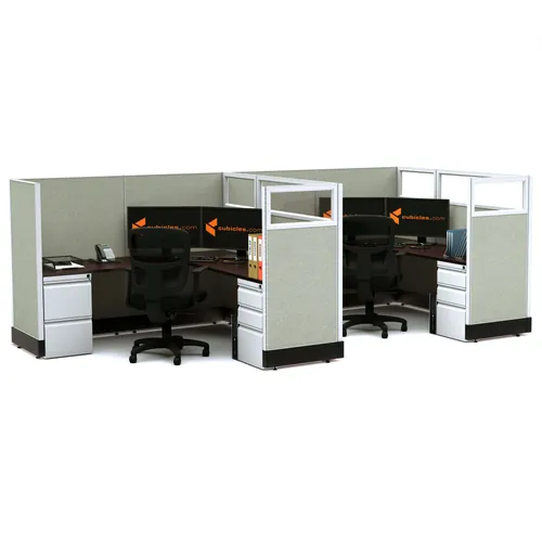  Partial Glass Office Cubicles 53H 2pack Inline Powered