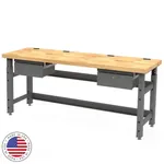  Adjustable Height Workbench With Lockable Drawers 72W x 24D