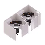  Cubicle with Sliding Door 67H 2pack Inline