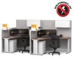  Cubicle Desk L Shaped with Storage 2pack Non Powered