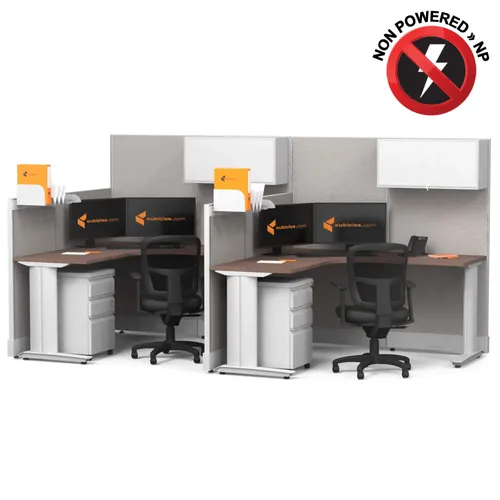  Cubicle Desk L Shaped with Storage 2pack Non Powered