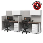  Cubicle Desk Straight with Storage 2pack Non Powered
