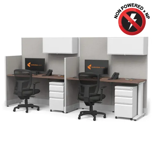  Cubicle Desk Straight with Storage 2pack Non Powered