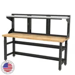  Adjustable Height Workbench Table With Fixed Shelf 72W x 24D