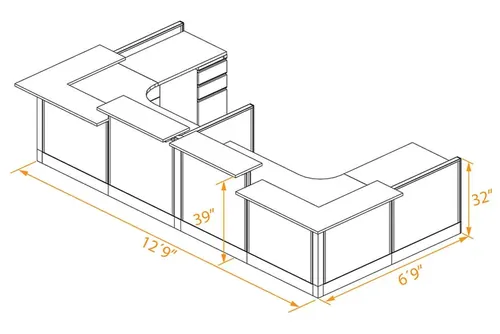  ADA Compliant Reception Desk 2 Person