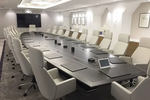 Large Boat Shaped Boardroom Table 