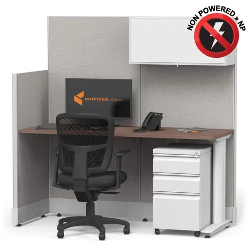  Cubicle Desk Straight with Storage 1pack Non Powered