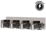  Cubicle Desk L Shaped 4pack Powered