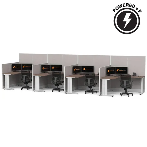  Cubicle Desk L Shaped 4pack Powered