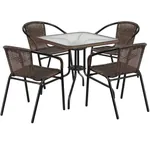 Monty Rattan Table and 4 Chairs 28 Inch