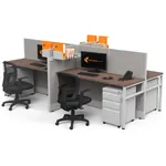4Pack Cubicle Furniture Powered with Storage