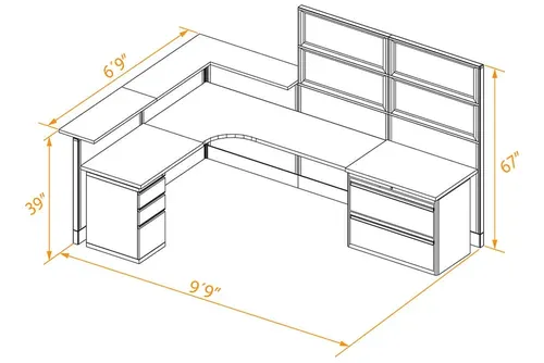  Office Reception Desk L Shape Counter