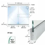  Frameless Glass Door BP-Style Double Door Without Lock