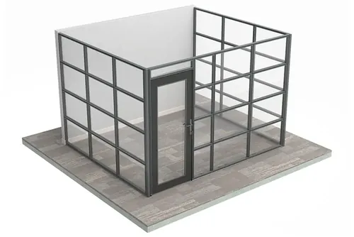  Glass Cubicle Office U Shape